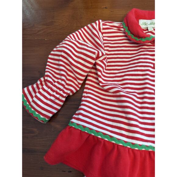 All Mine Baby Girl 2 Piece Stripe Christmas PJ's 18 Months Ruffles - Picture 9 of 13